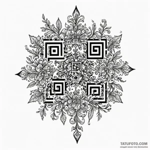 A qr code that links to a secret message — эскиз тату (№1749232250_1, 06.06.2025 17:50) — Tatufoto.com