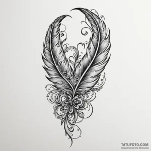 A single raven feather, tattoo flash sheet de… — эскиз тату (№1749262222_0, 07.06.2025 02:10) — Tatufoto.com