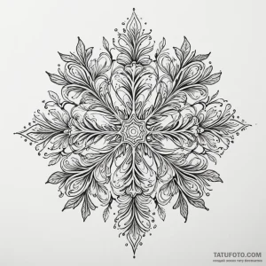 Snowflake under a microscope, tattoo flash sh… — эскиз тату (№1749262562_0, 07.06.2025 02:16) — Tatufoto.com