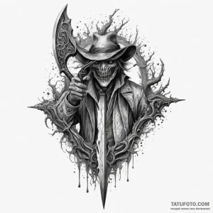 The saw cleaver from bloodborne, artistic tat… — эскиз тату (№1749262765_0, 07.06.2025 02:19) — Tatufoto.com