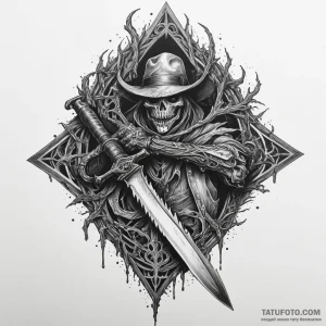 The saw cleaver from bloodborne, artistic tat… — эскиз тату (№1749262765_1, 07.06.2025 02:19) — Tatufoto.com