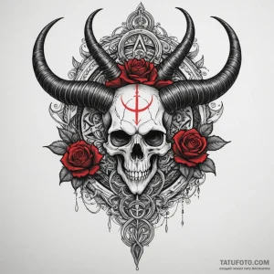 Baphomet symbol, tattoo sketch design, bold o… — эскиз тату (№1749264797_0, 07.06.2025 02:53) — Tatufoto.com
