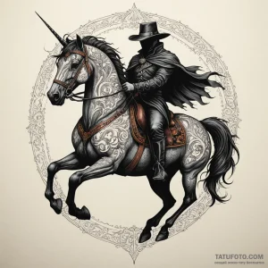 Headless horseman, tattoo line art, fine line… — эскиз тату (№1749267559_0, 07.06.2025 03:39) — Tatufoto.com