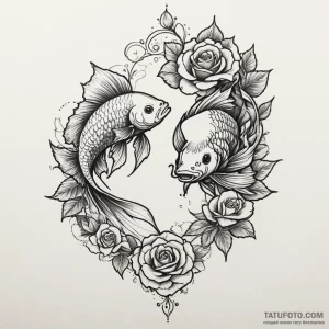 Two fighting fish (siamese fighting fish), ta… — эскиз тату (№1749269887_1, 07.06.2025 04:18) — Tatufoto.com