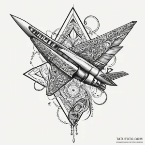 A paper airplane turning into a real plane, t… — эскиз тату (№1749270497_1, 07.06.2025 04:28) — Tatufoto.com