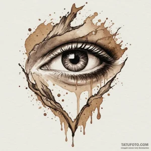 A single eye shedding a tear that becomes an… — эскиз тату (№1749271208_0, 07.06.2025 04:40) — Tatufoto.com