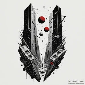 The monolith from 2001: a space odyssey, ink… — эскиз тату (№1749271990_0, 07.06.2025 04:53) — Tatufoto.com