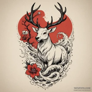 A peryton (winged stag), tattoo line art, ire… — эскиз тату (№1749273562_0, 07.06.2025 05:19) — Tatufoto.com