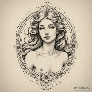 Art nouveau aphrodite, tattoo flash sheet des… — эскиз тату (№1749275469_1, 07.06.2025 05:51) — Tatufoto.com