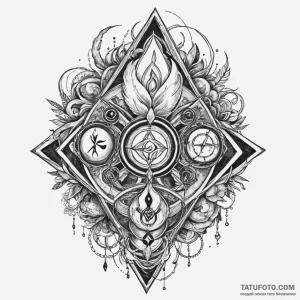 The alchemical symbols for the four elements,… — эскиз тату (№1749277558_1, 07.06.2025 06:25) — Tatufoto.com