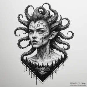 A demogorgon from stranger things, tattoo ske… — эскиз тату (№1749277764_0, 07.06.2025 06:29) — Tatufoto.com