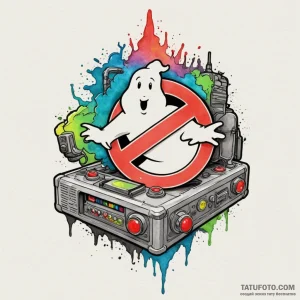 A ghostbusters ghost trap, tattoo sketch desi… — эскиз тату (№1749304719_1, 07.06.2025 13:58) — Tatufoto.com