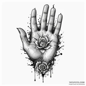 A victorian mourning hand symbol, concept art… — эскиз тату (№1749307725_1, 07.06.2025 14:48) — Tatufoto.com