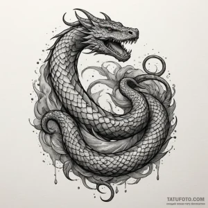 Jörmungandr (world serpent), tattoo line art,… — эскиз тату (№1749318969_1, 07.06.2025 17:56) — Tatufoto.com