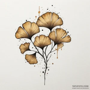 Ginkgo leaves, ink illustration for tattoo, c… — эскиз тату (№1749319319_0, 07.06.2025 18:01) — Tatufoto.com