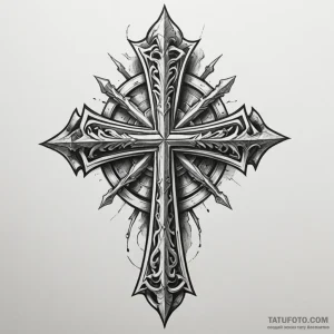A templar knight’s cross, tattoo line art, bl… — эскиз тату (№1749320279_0, 07.06.2025 18:17) — Tatufoto.com