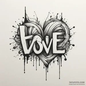 Audio waveform of a specific word (e.g., «lov… — эскиз тату (№1749322431_1, 07.06.2025 18:53) — Tatufoto.com