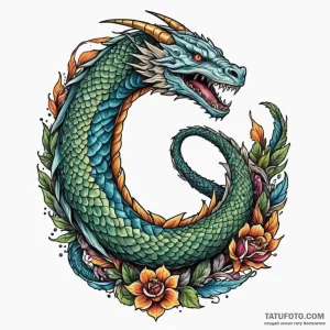 Jörmungandr biting its own tail (is there as… — эскиз тату (№1749322889_0, 07.06.2025 19:01) — Tatufoto.com