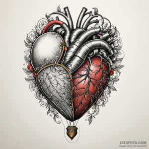 A hot air balloon made from a stitched-togeth… — эскиз тату (№1749327862_0, 07.06.2025 20:24) — Tatufoto.com