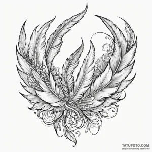 A single feather turning into birds, tattoo f… — эскиз тату (№1749332315_1, 07.06.2025 21:38) — Tatufoto.com