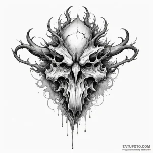 A rorschach inkblot test, tattoo line art, st… — эскиз тату (№1749335679_0, 07.06.2025 22:34) — Tatufoto.com