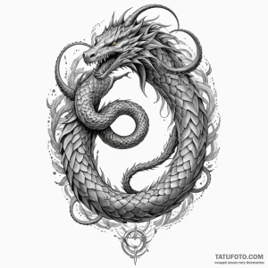 Jörmungandr biting its own tail (is there as… — эскиз тату (№1749338679_1, 07.06.2025 23:24) — Tatufoto.com