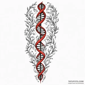 Dna helix, tattoo sketch design, black and re… — эскиз тату (№1749339837_0, 07.06.2025 23:43) — Tatufoto.com