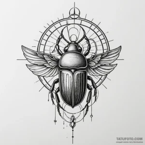 An egyptian scarab pushing the sun (is there,… — эскиз тату (№1749343199_1, 08.06.2025 00:39) — Tatufoto.com