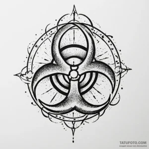 The biohazard symbol, tattoo sketch design, s… — эскиз тату (№1749349177_0, 08.06.2025 02:19) — Tatufoto.com