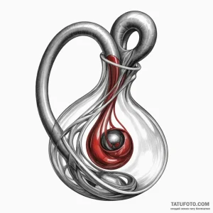 Klein bottle, ink illustration for tattoo, no… — эскиз тату (№1749350266_0, 08.06.2025 02:37) — Tatufoto.com