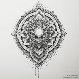 Mech suit, ink illustration for tattoo, geome… — эскиз тату (№1749351801_1, 08.06.2025 03:03) — Tatufoto.com