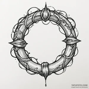 The «one ring» with inscription, tattoo flash… — эскиз тату (№1749353096_0, 08.06.2025 03:24) — Tatufoto.com