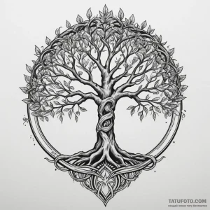 Yggdrasil (tree of life), tattoo drawing outl… — эскиз тату (№1749356523_0, 08.06.2025 04:22) — Tatufoto.com