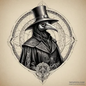 A plague doctor mask (is there, but can be a… — эскиз тату (№1749359166_0, 08.06.2025 05:06) — Tatufoto.com