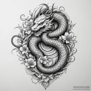 Umbra serpent weaving through void, artistic… — эскиз тату (№1749373248_1, 08.06.2025 09:00) — Tatufoto.com
