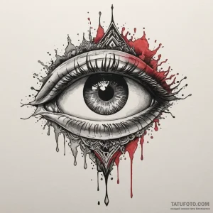 Quartz eye beneath crimson sky, tattoo drawin… — эскиз тату (№1749393601_0, 08.06.2025 14:40) — Tatufoto.com