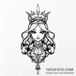 Queen bee with a delicate, filigree crown — эскиз тату (№1749592808_0, 10.06.2025 22:00) — Tatufoto.com