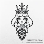 Queen bee with a delicate, filigree crown — эскиз тату (№1749592808_1, 10.06.2025 22:00) — Tatufoto.com