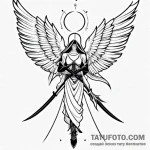 Angel of death with scythe — эскиз тату (№1749593352_0, 10.06.2025 22:09) — Tatufoto.com