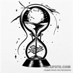 Atomic explosion in hourglass — эскиз тату (№1749593985_0, 10.06.2025 22:19) — Tatufoto.com