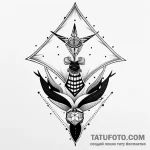 Diamond — олд скул, чёрно-белая — эскиз тату (№1749594705_0, 10.06.2025 22:31) — Tatufoto.com
