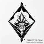 Diamond — олд скул, чёрно-белая — эскиз тату (№1749594705_1, 10.06.2025 22:31) — Tatufoto.com