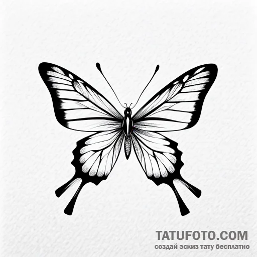 бабочка, цветная, классика, - эскиз тату (№1749596055_0, 10.06.2025 22:54) — Tatufoto.com