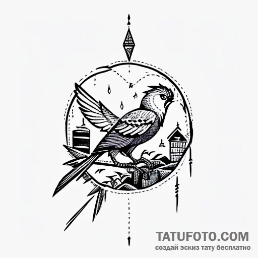 Firebird, tattoo drawing outline, black outli... - эскиз тату (№1749638305_0, 11.06.2025 10:38) — Tatufoto.com
