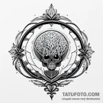 Skeleton, artistic tattoo sketch, black outli… — эскиз тату (№1749639752_0, 11.06.2025 11:02) — Tatufoto.com