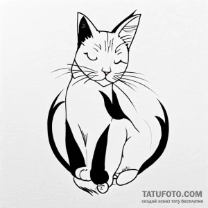 Black cat - минимализм - эскиз тату (№1749663155_0, 11.06.2025 17:32) — Tatufoto.com