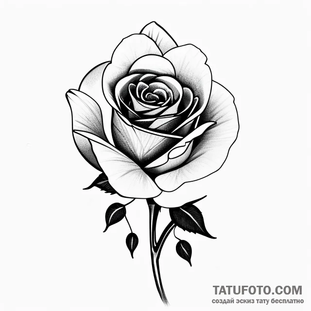Black rose — минимализм — эскиз тату (№1749663313_0, 11.06.2025 17:35) — Tatufoto.com