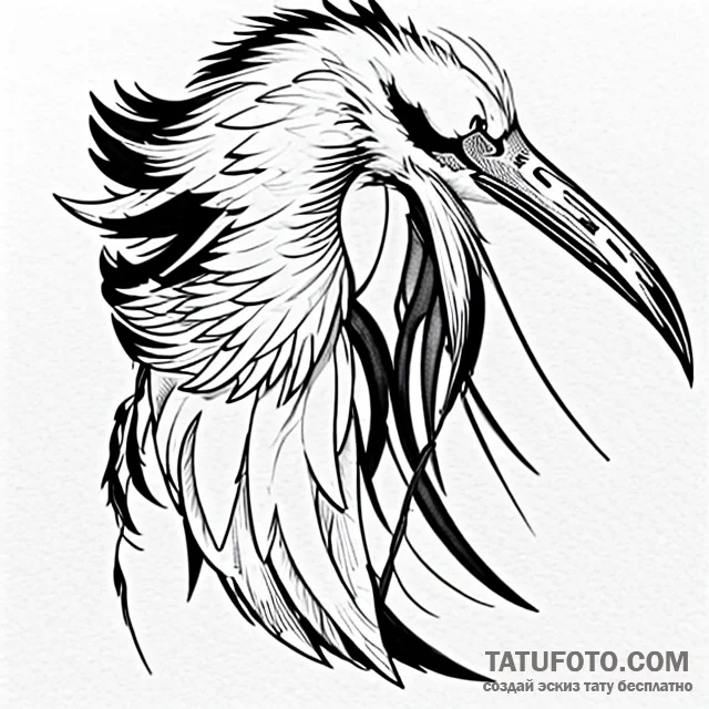 Stork — эскиз тату (№1749664380_0, 11.06.2025 17:53) — Tatufoto.com