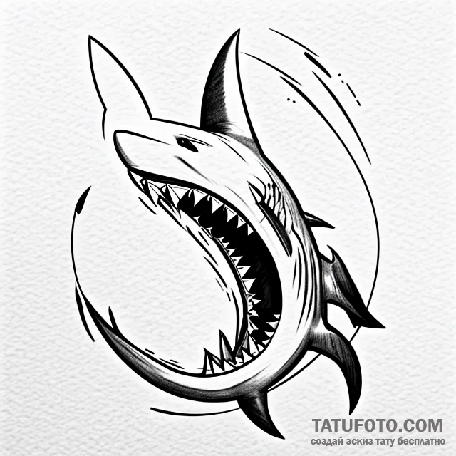 Shark — эскиз тату (№1749664747_0, 11.06.2025 17:59) — Tatufoto.com