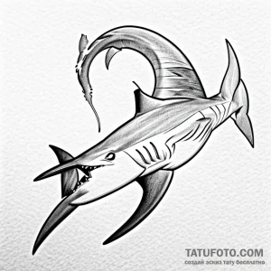 Hammerhead shark - эскиз тату (№1749665113_0, 11.06.2025 18:05) — Tatufoto.com